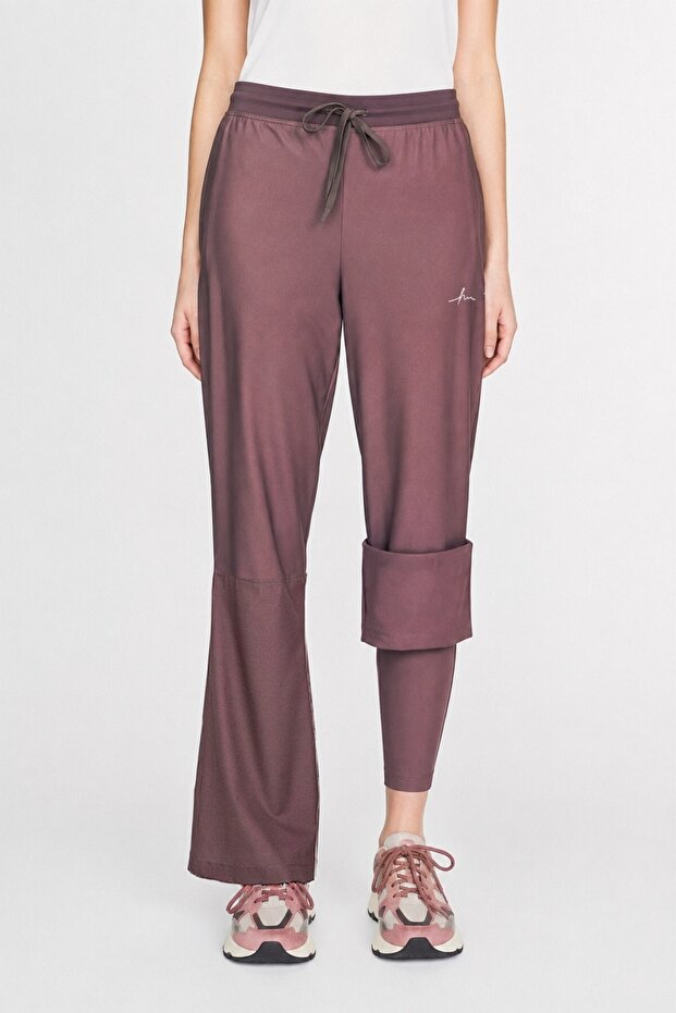 Active Double Layered Leggings, Tube Leg, Lilac Sports Pants, Sweatpants Act-3
