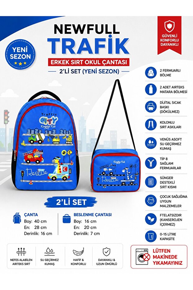 Traffic Men's Backpack School Bag-Set of 2 (New Season)