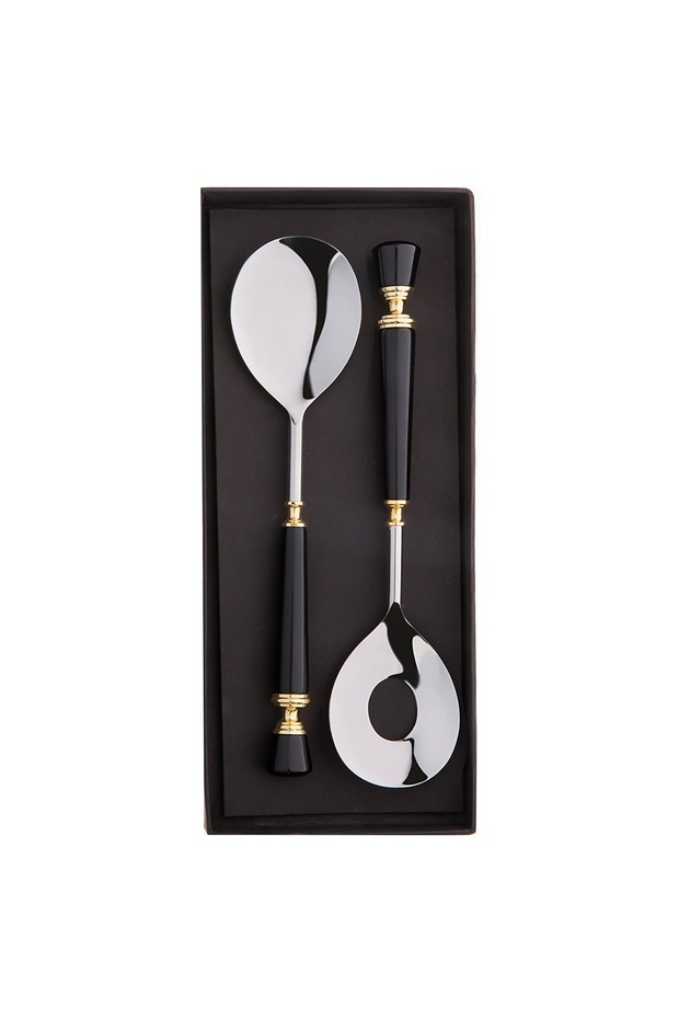 Black Salad Serving Set - 2 Pieces