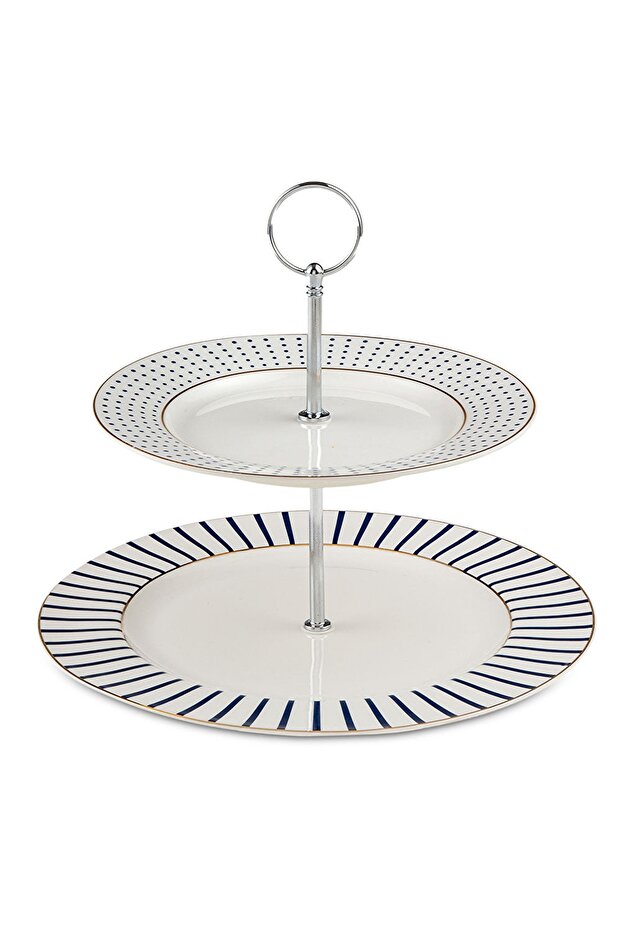 Navy Blue 2-Tier Serving Tray