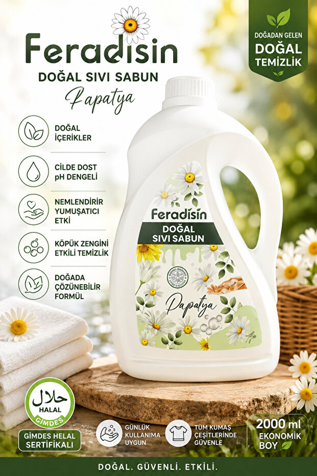 Natural Liquid Hand Soap 2 Lt. Papatya