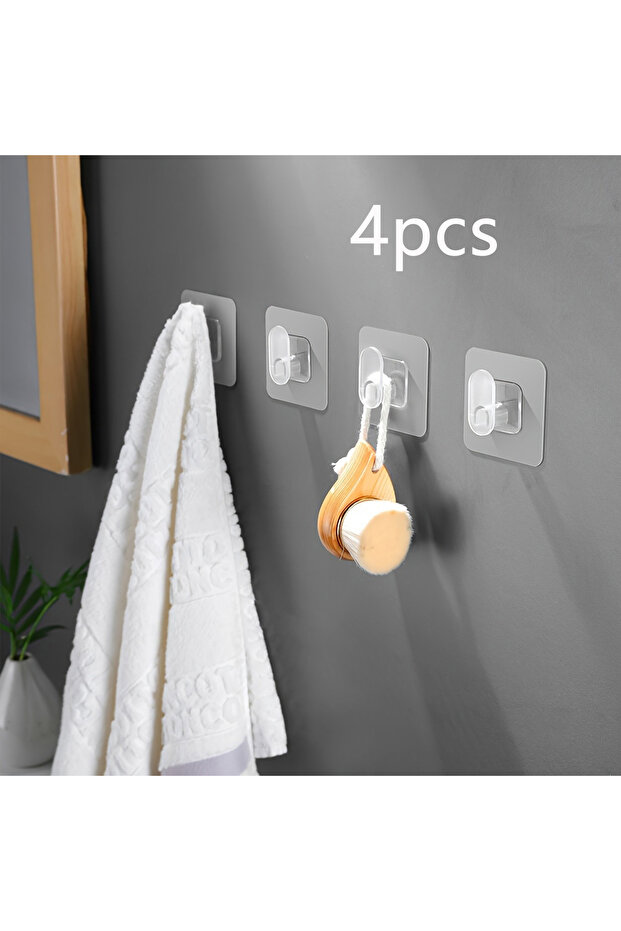 L Enlarge 4Pcs Extra Large and Thick Strong Adhesive Hooks, Bathroom Towel Hooks, Over-The-Door Hook