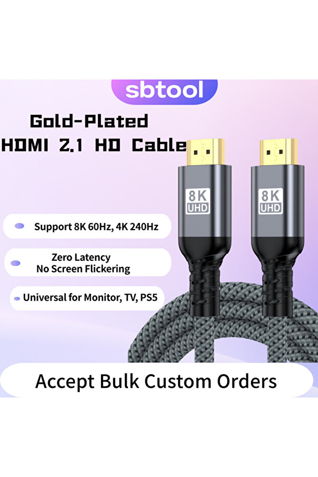 5m HDMI 2.1 Cable 8K 60Hz 4K 240Hz 48Gbps Ultra High Speed HDR for HD TV Laptop Projector PS4 PS5