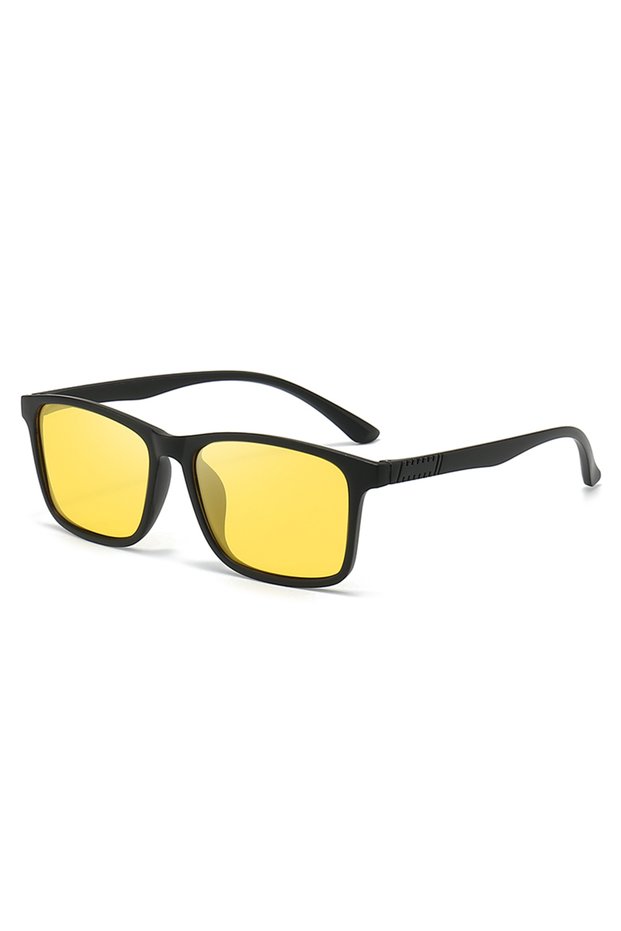 Yellow 1/6PCS Fashion Vintage Check Square Sunglasses Uv400 Protection Anti Glare Fishing Driving Po