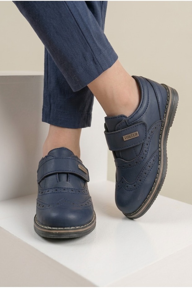 Boy's Navy Blue Daily Velcro Classic Shoes Circumcision Shoes 06