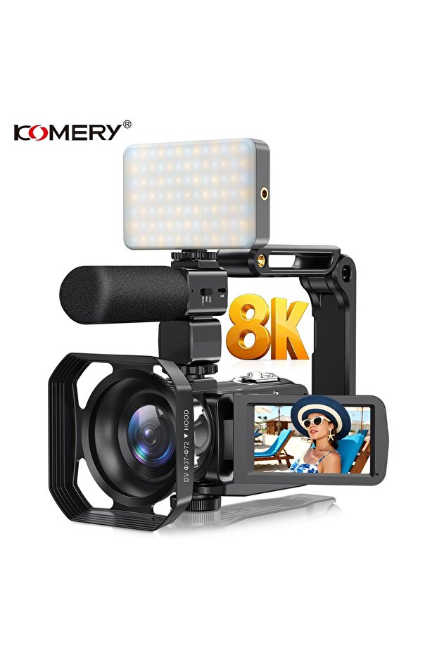 With 128G SD Card With Full Set 64MP 8K Camcorder 18X IR Night Vision Digital Video Recorder 3.0" Ro