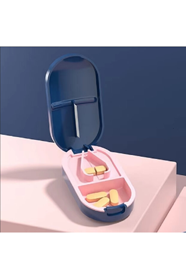 1 pc Portable Multiple Pill Cutter with Storage Box Pill Crusher Adjustable Pill Splitter Stainless
