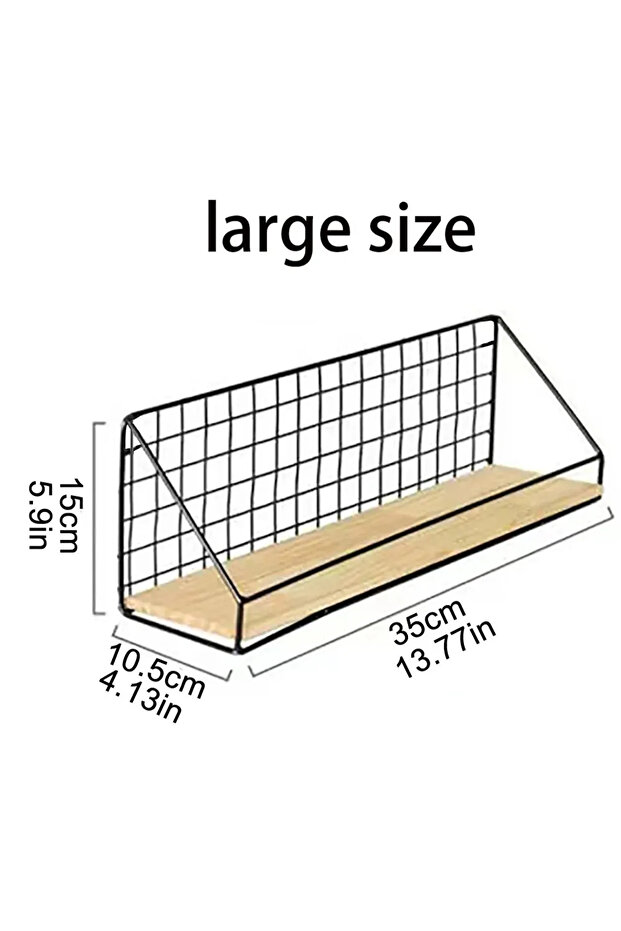 big 1pc Creative Wall Mounted Shelves, Bedroom Iron Wall Hanging Storage Shelves, Storage Baskets, H