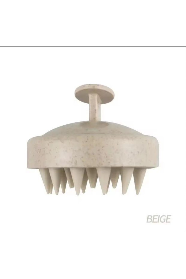 Beige Silicone Hair Wash Brush Wheat Straw Silicone Hair Wash Brush Head Brush Scalp Stop Itch Scrat