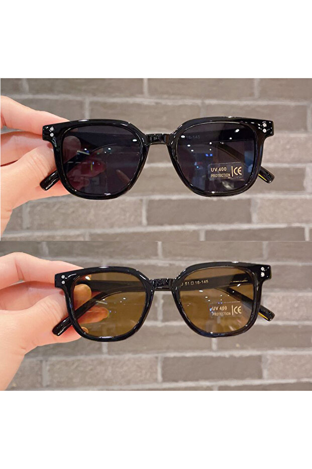 2PC C7 2PCS Vintage Classic Square Kid Sun Glasses Boy Girl Exquisite Trend Sun Glasses Ride Camping