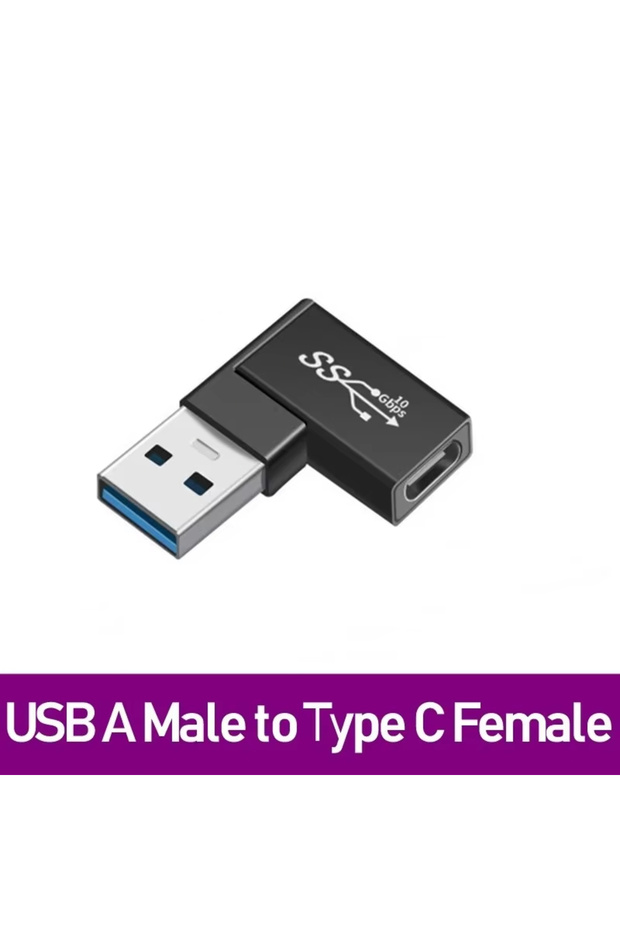 D-004 NNBILI USB3.0 Male to Female Right Angle Extension Adapter 90 Degree USB Connector Elbow Adapt
