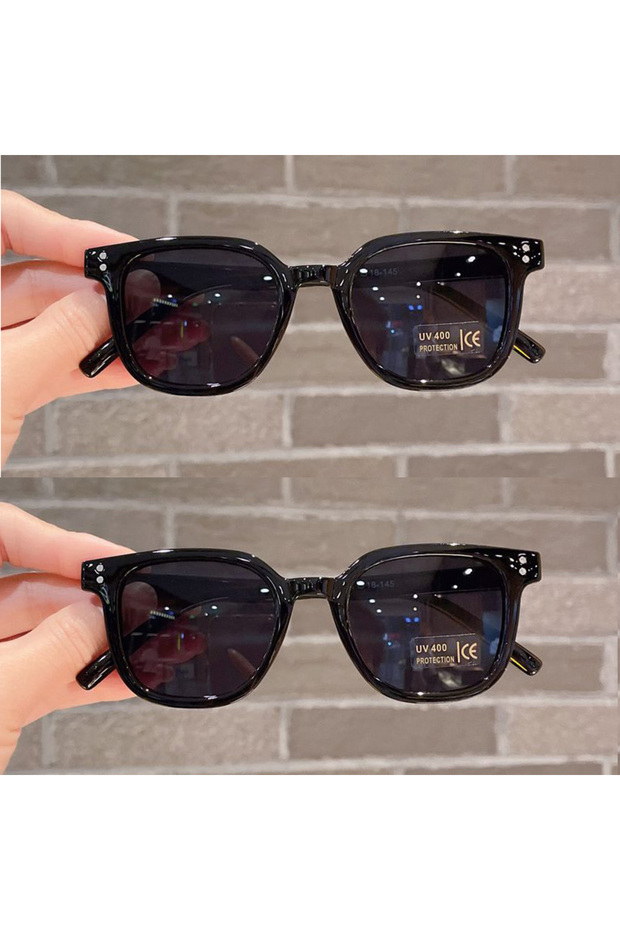 2PC C4 2PCS Vintage Classic Square Kid Sun Glasses Boy Girl Exquisite Trend Sun Glasses Ride Camping