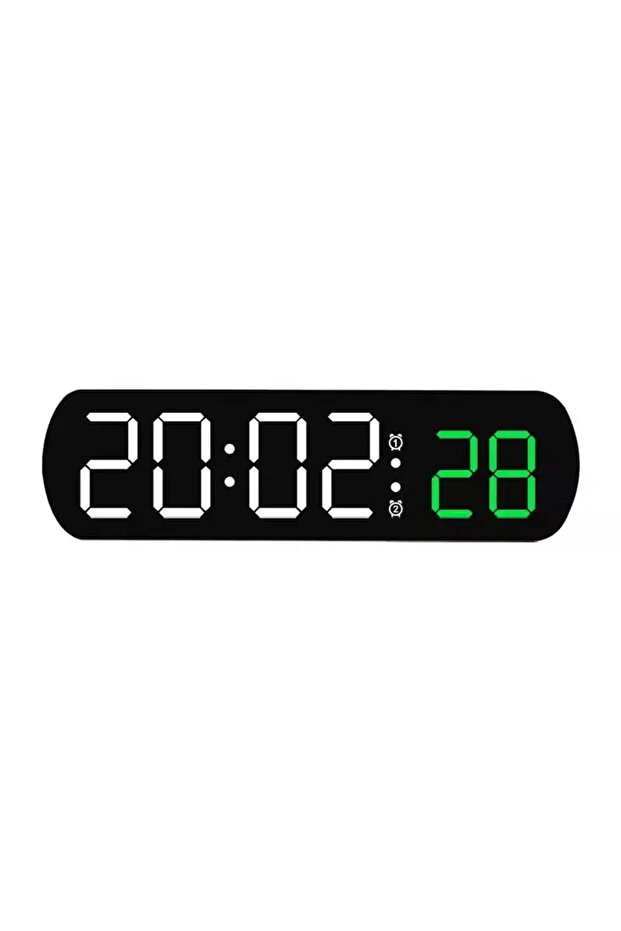 Black White Green Voice Control Digital Alarm Clock TEMP Date Timer Countdown Night Mode Type-C USB