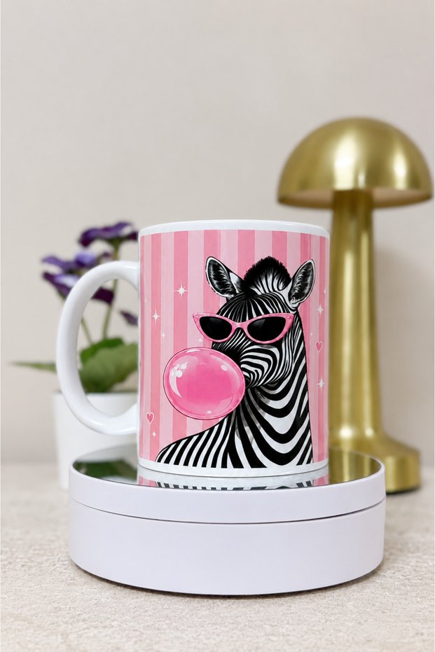 Zebra Temalı Kupa Bardak 300 ml