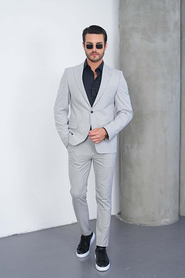 Light Gray Slim Fit Suit