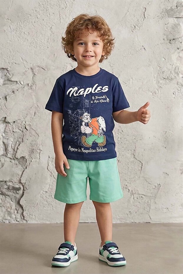 7637 Children's Character Shorts Combed Cotton Suit