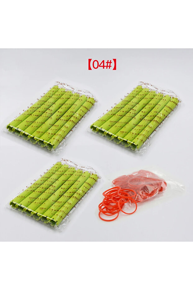 1.6cm(18pcs) 18pcs/set Extra Long Hair Rollers with Bands Cold Perm Rods Hair Root Curler Bars Clip