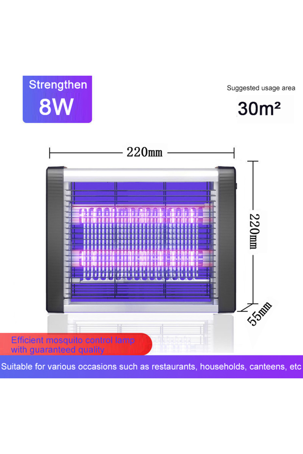 UK Plug 8W Commercial Hanging Mosquito Lamp Out-of-Court Mosquito Trap Silent Mosquito Trap 70W Inse