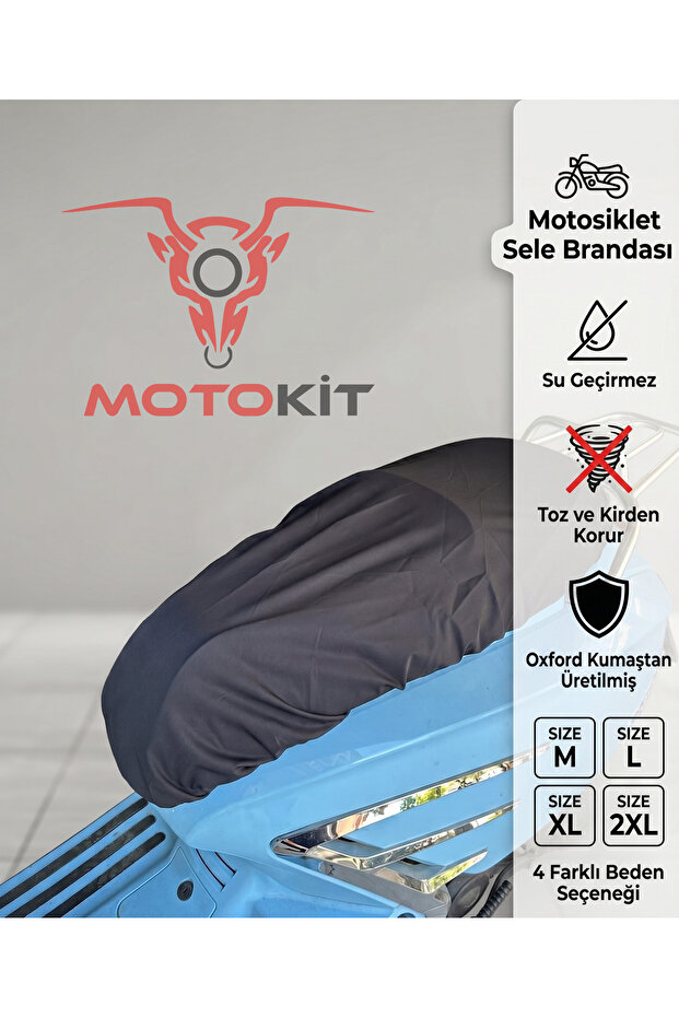 Universal Luxury Motorcycle Saddle Seat Cover Black - Size XL