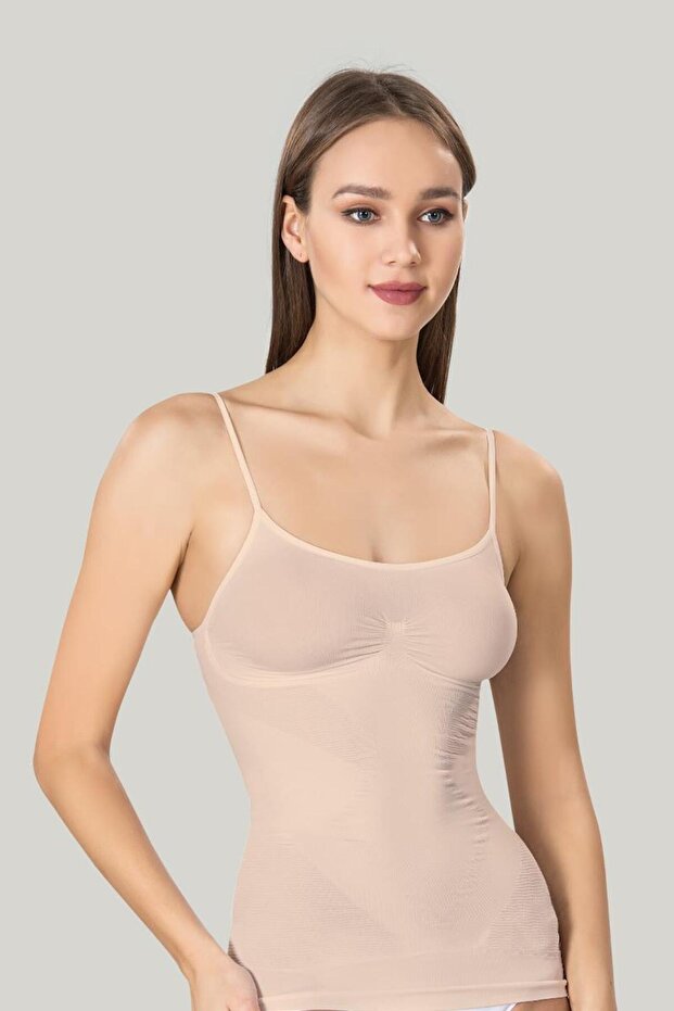 Women's Tan Shiny Corset Athlete 16888
