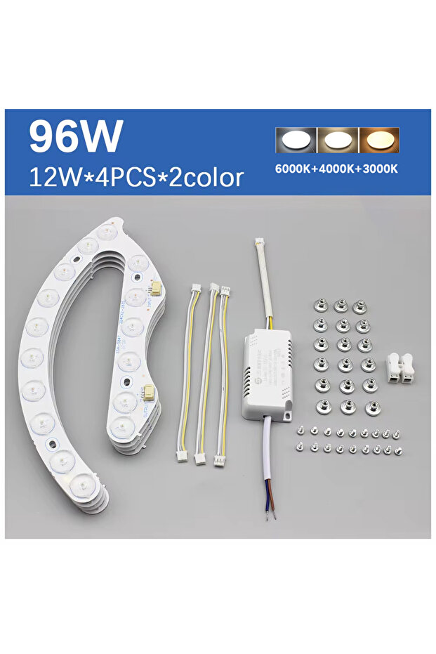 96W Tricolor Light Led Module For Ceiling Lights Dimming 220V Replacement Led Light Panel 72W 96W