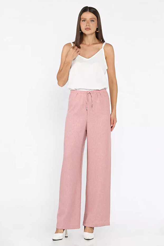 Women's Elastic Waist Wide Leg Trousers