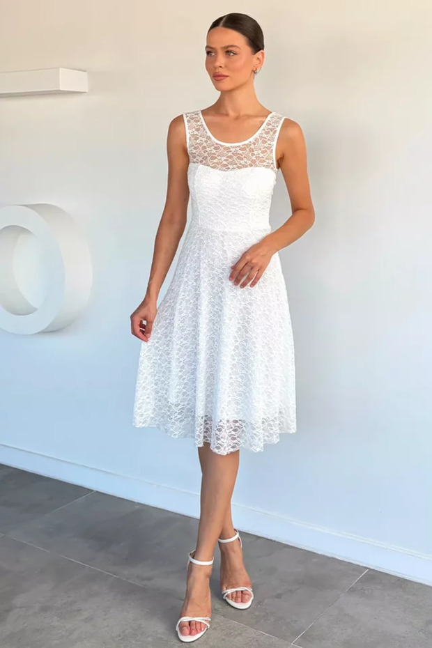 Short Lace Evening Dress
