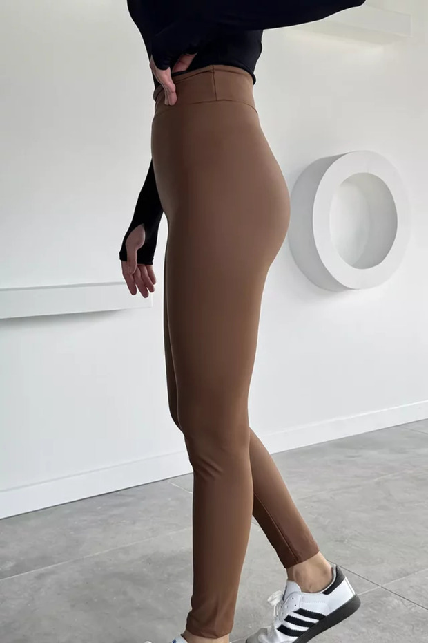 Women's Raised Leather Leggings