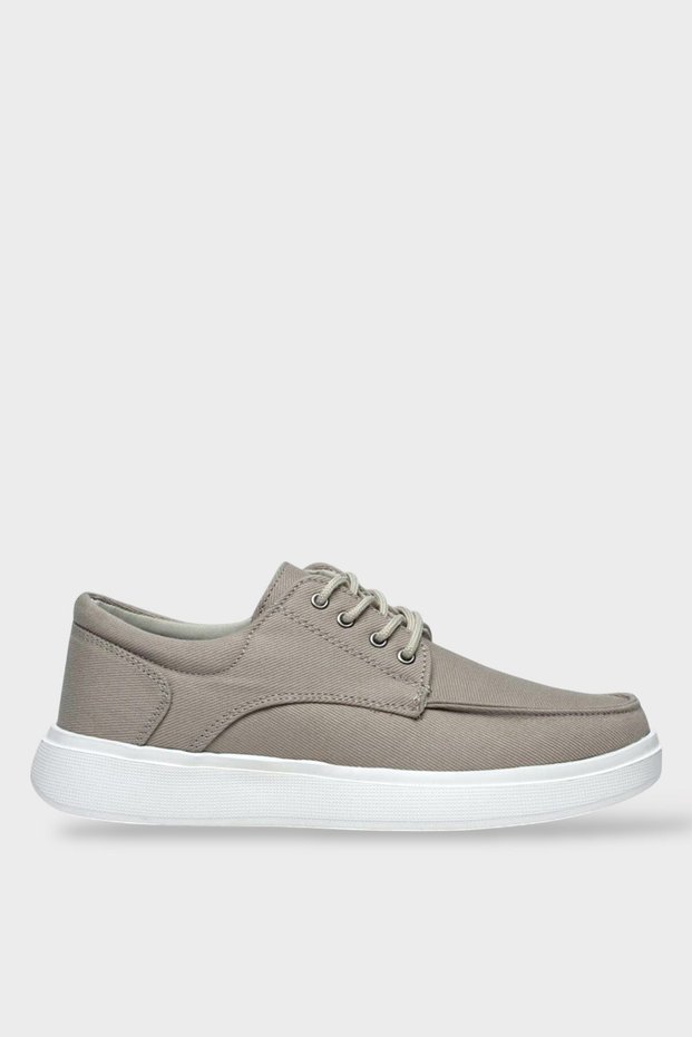Men's Linen Gabardine Fabric Sneaker Shoes Beige