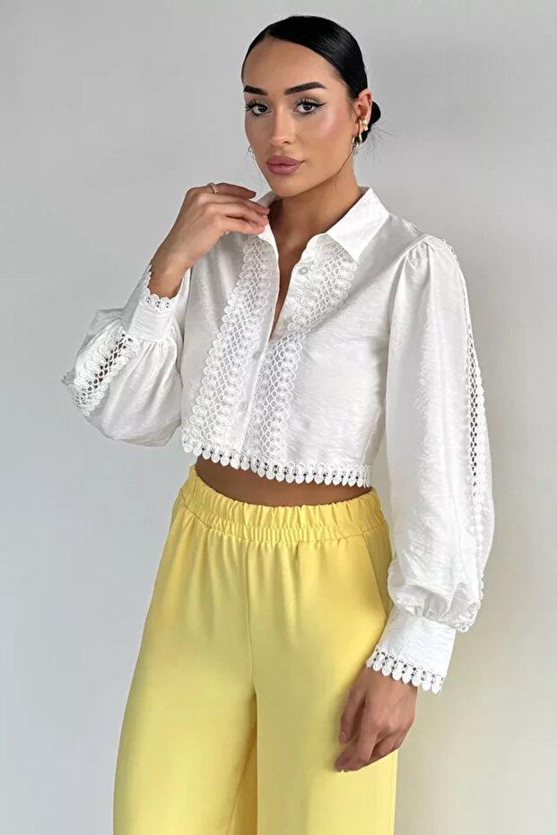 Women's Guipure Detailed Shirt