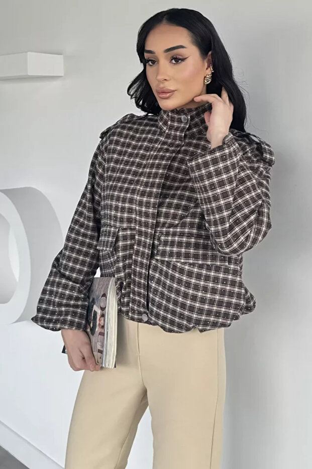 Gülseli Plaid Patterned Seasonal Jacket