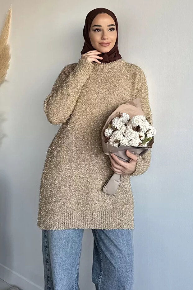 Gülseli Glittery Hijab Knitwear Tunic