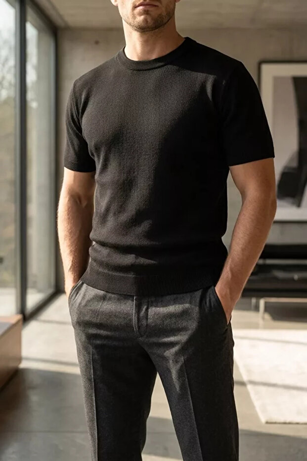 Men's Crew Neck Knitwear T-Shirt