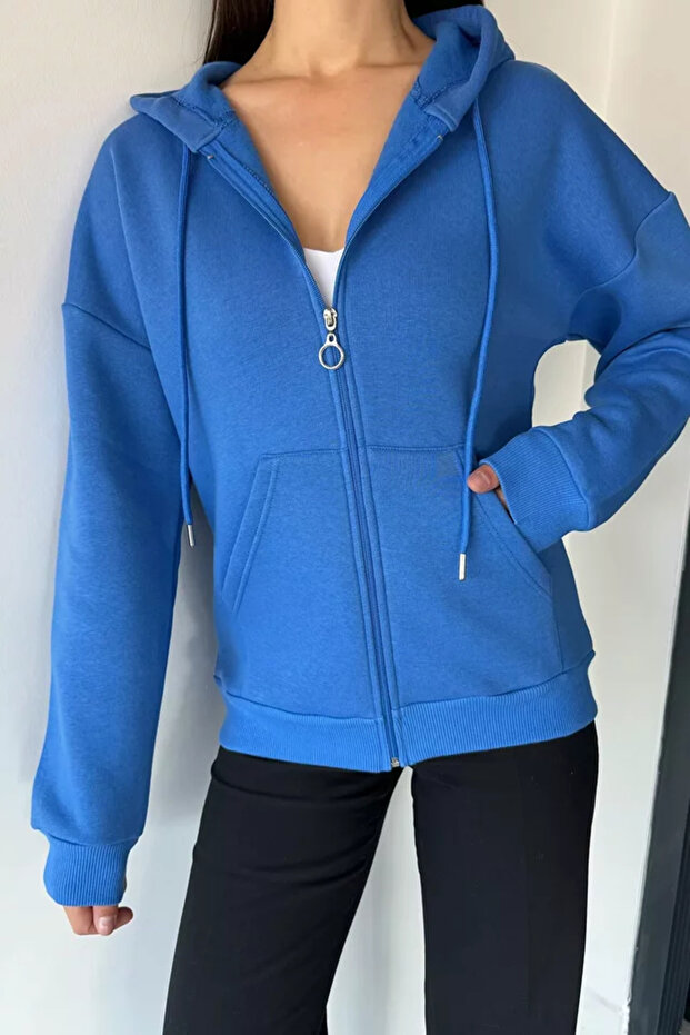 Gülseli Women's Three-Thread Shaded Hooded Sweatshirt
