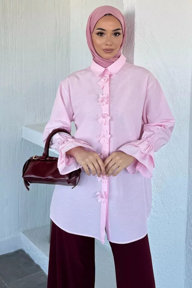 Women's Waist-Tie Hijab Shirt