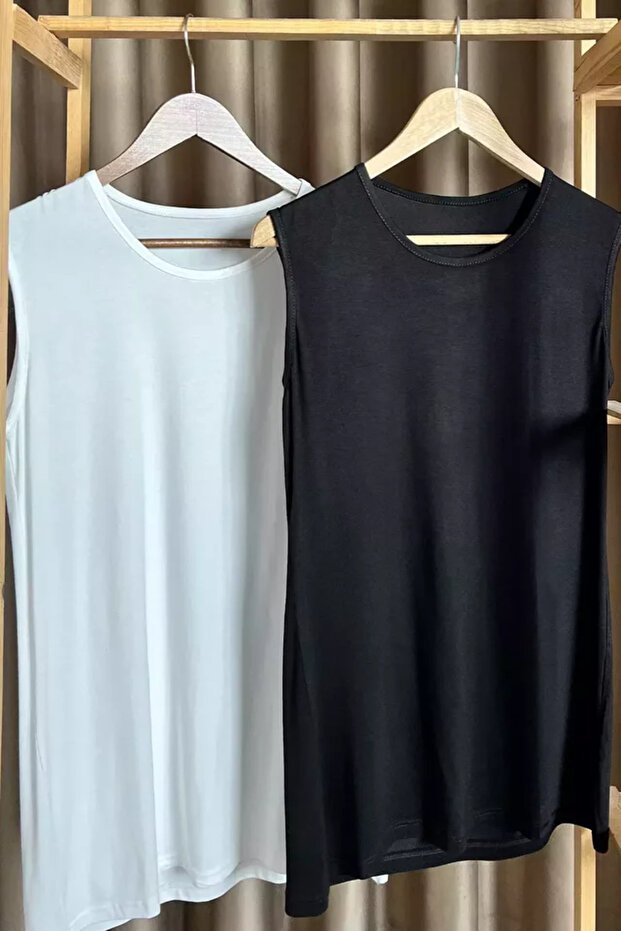 Crew Neck Zero Sleeve Undershirt Tunic