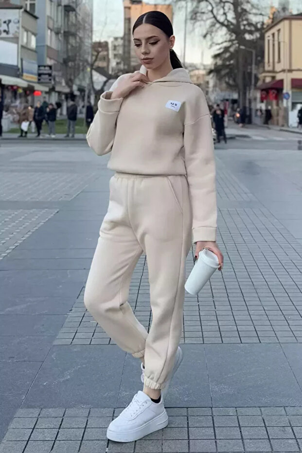 Women's Three-Thread Ruffled Tracksuit Set
