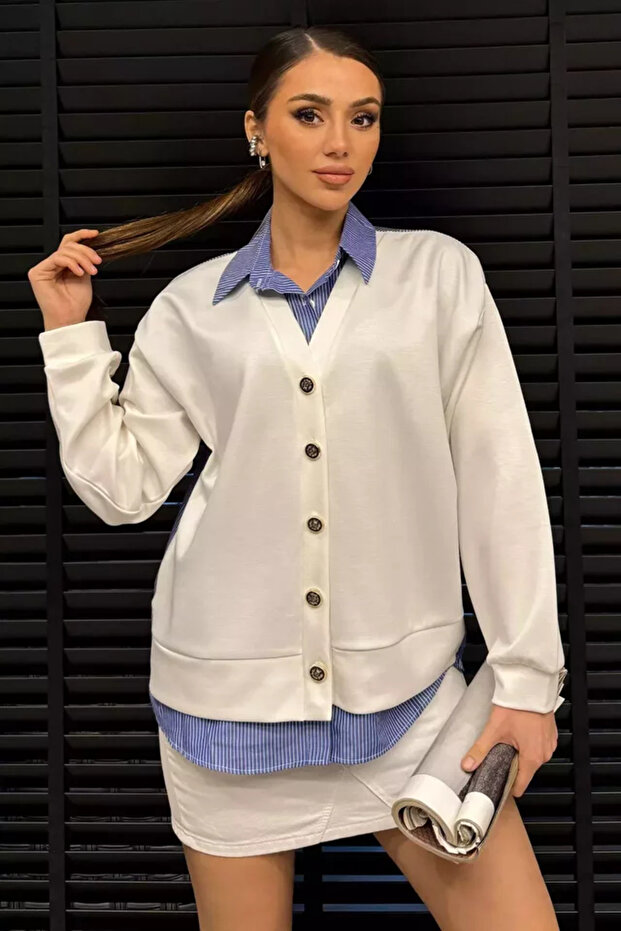 Women's Cardigan Combination Shirt
