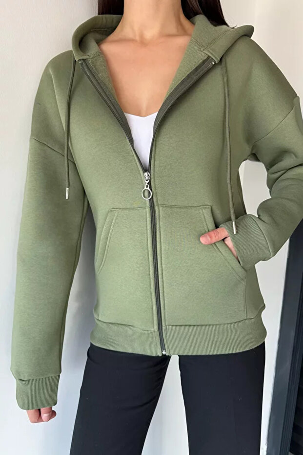Gülseli Women's Three-Thread Shaded Hooded Sweatshirt