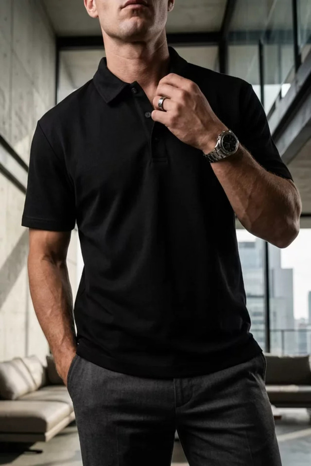 Men's Polo Neck Pique T-Shirt