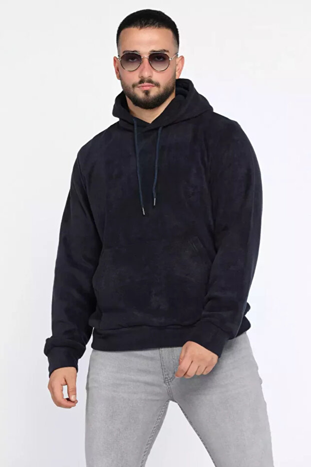 Men's Fleece Sweatshirt with Hood and Kangaroo Pocket