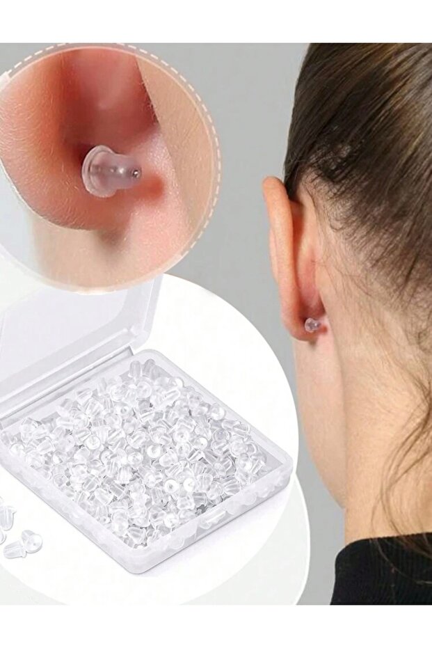 100 Plastic Earring Replacement Backs