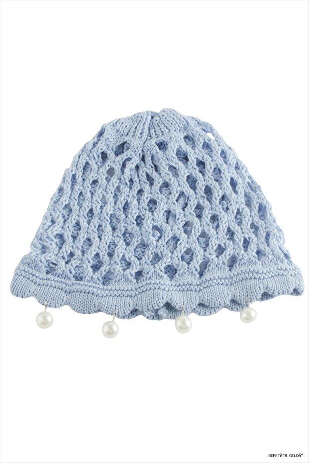 Spt-Gld Women's Summer Braided Pearl Mesh Bohemian Bonnet (143301) Headgear Blue