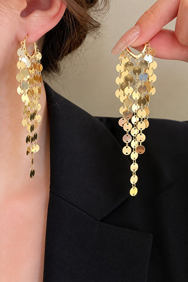 Dangling Chain Detailed Women's Earrings
