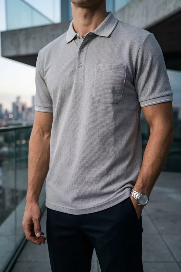 Polo Collar Pocket Men's T-Shirt