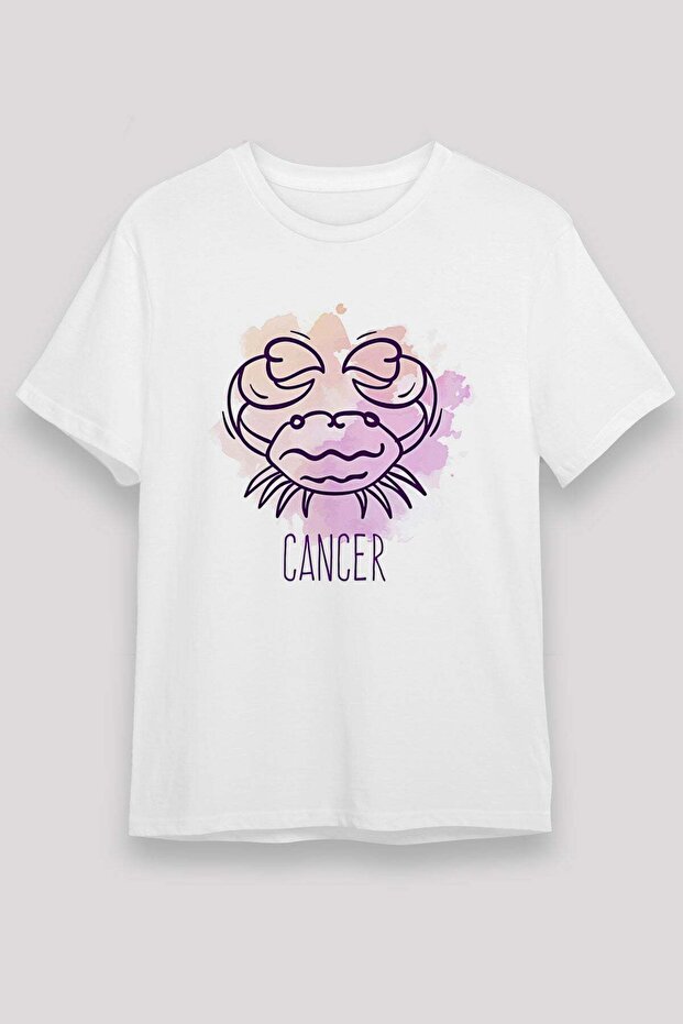 Cancer Zodiac Sign and Symbol Printed T-Shirt