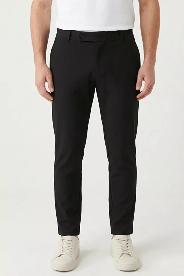 Men's Elastic Waist Fabric Trousers