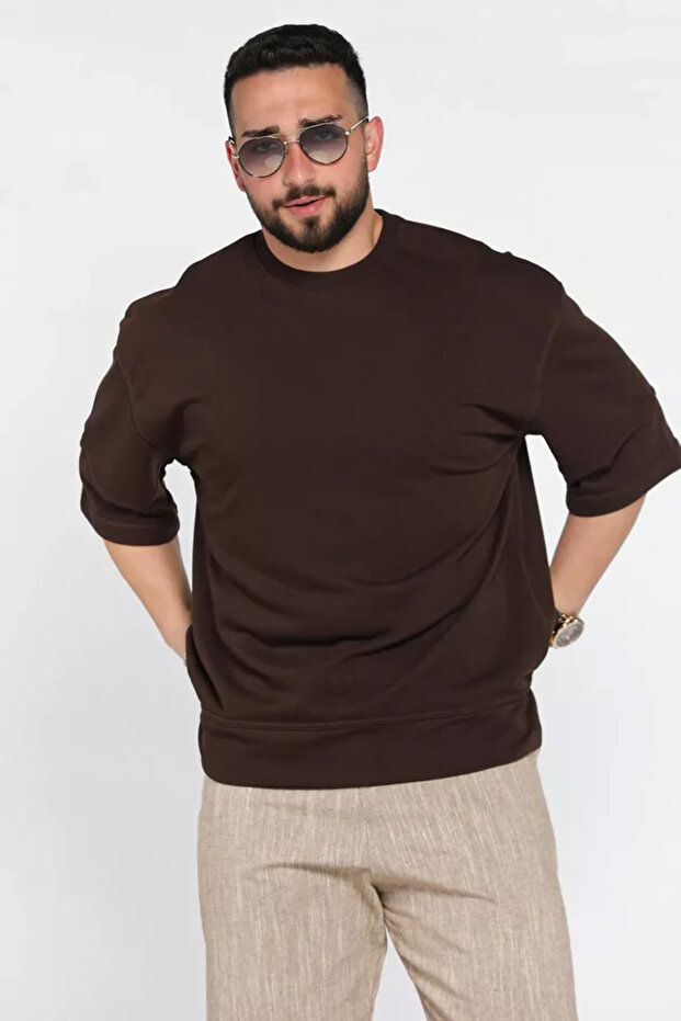 Men's Crew Neck Oversize T-Shirt with Stitching Detail