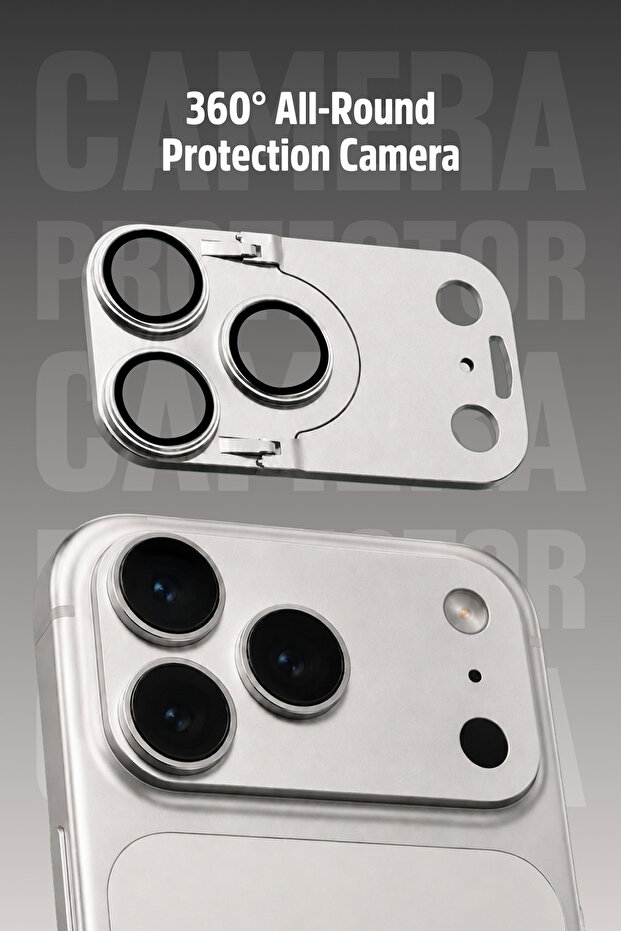 iPhone 17 Pro Max Camera Lens Full Coverage High Quality Sapphire Lens Protector with Stand