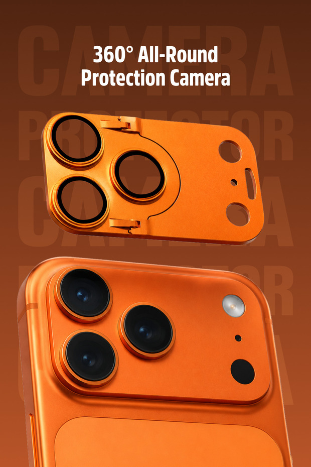 iPhone 17 Pro Max Camera Lens Full Coverage High Quality Sapphire Lens Protector with Stand